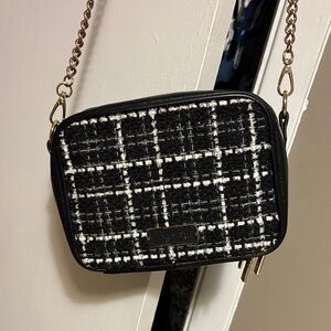 Itzy Ritzy Black and White Checkered Crossbody Bag
